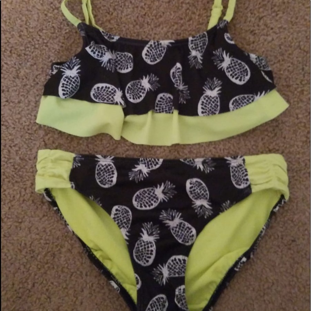 Justice girls pineapple swimsuit